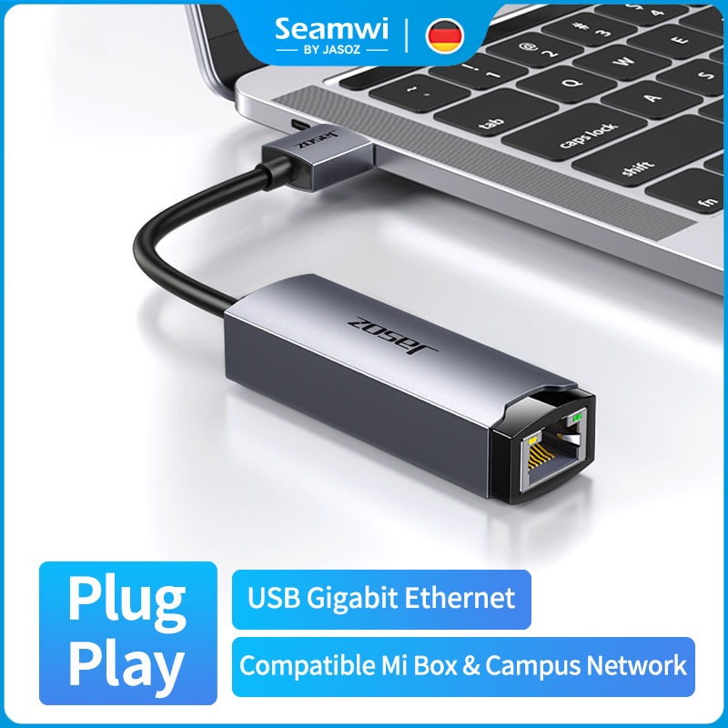 Jasoz Ethernet Adapter USB3.0 Type C to RJ45 Lan Internet Cable 100M ...