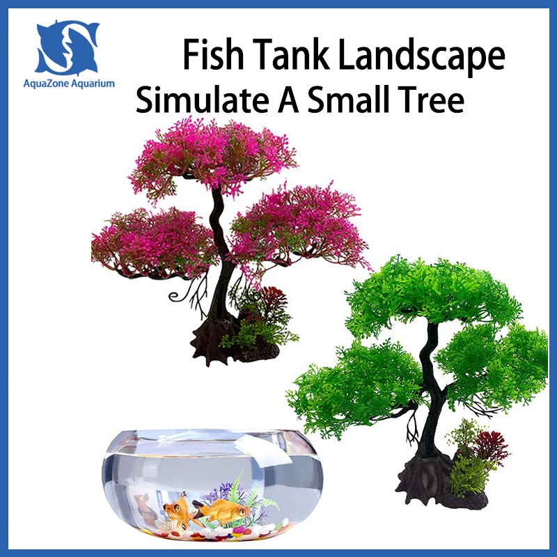 Aquarium Bonsai mini Tree Plastic Bonsai Ornament Fish Tank Artificial ...