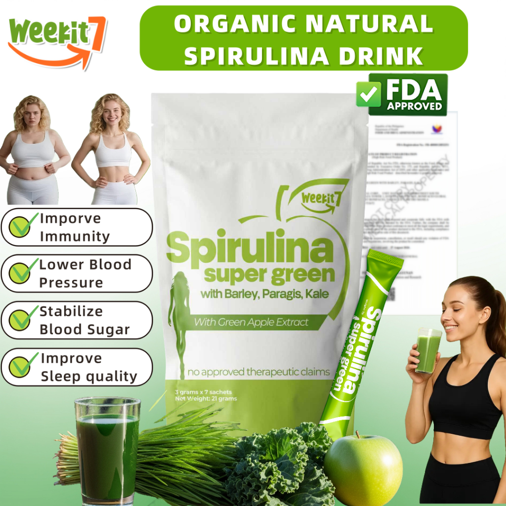 【FDA approved】Healthy Superfood Weekit7 Spirulina Powder Organic ...