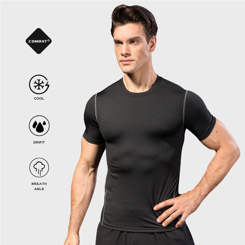 【COMBAT】Men's Compression Basketball Shirt Running Sports Fitness Quick ...