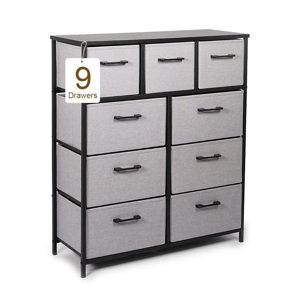 HStex Sturdy Drawer Cabinet Clothes Storage Cabinet Foldable 9 Drawers ...