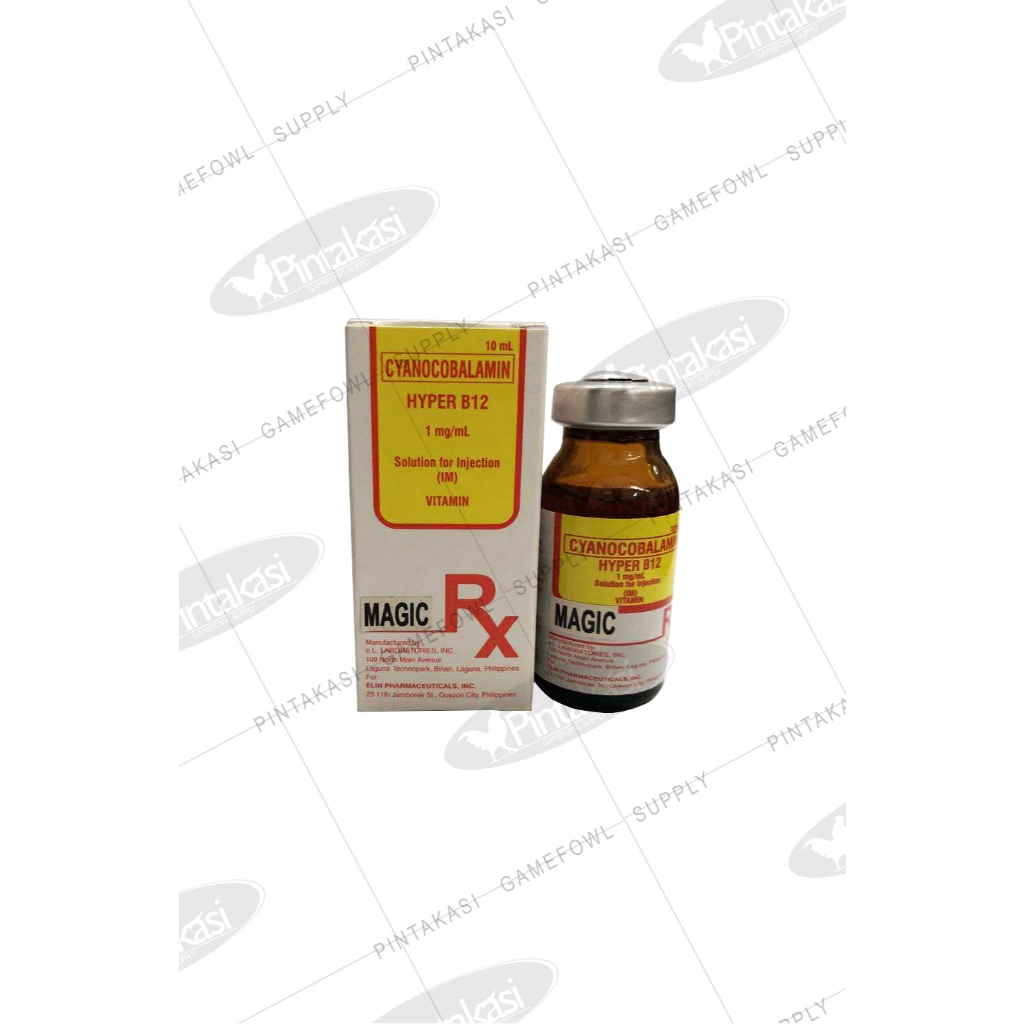 b12 injection for gamefowl Hyper B12 Magic (Cyanocobalamin) 10ml For Gamefowl Conditioning (Expiry:  July 2027)