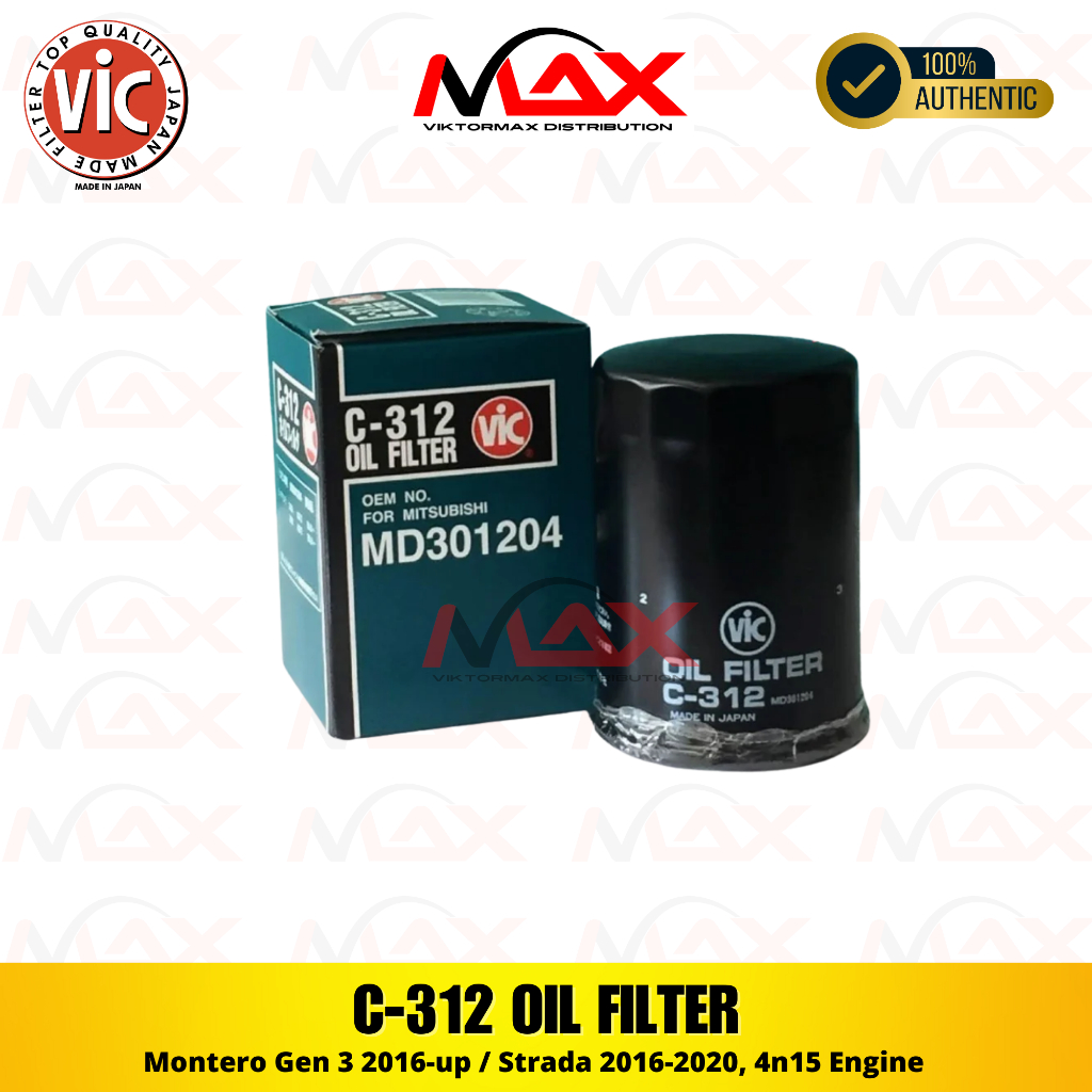 C-312 Vic Oil Filter for Montero Gen 3 2016-up / Strada 2016-2020, 4n15 ...