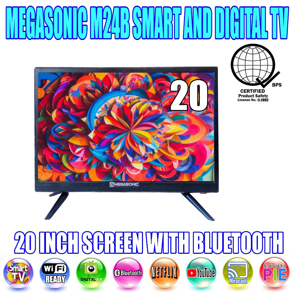 MEGASONIC M24B SMART TV DIGITAL ISDB-T WITH BLUETOOTH LED TV WITH 20 ...