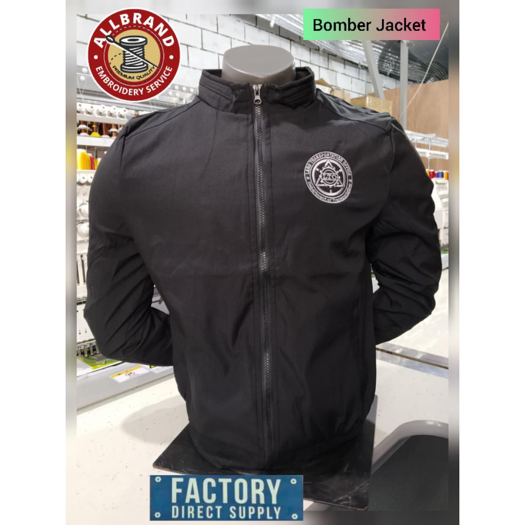 Bomber Jacket with LT0 logo Computerized Embroidery Add 2 size maliit ...