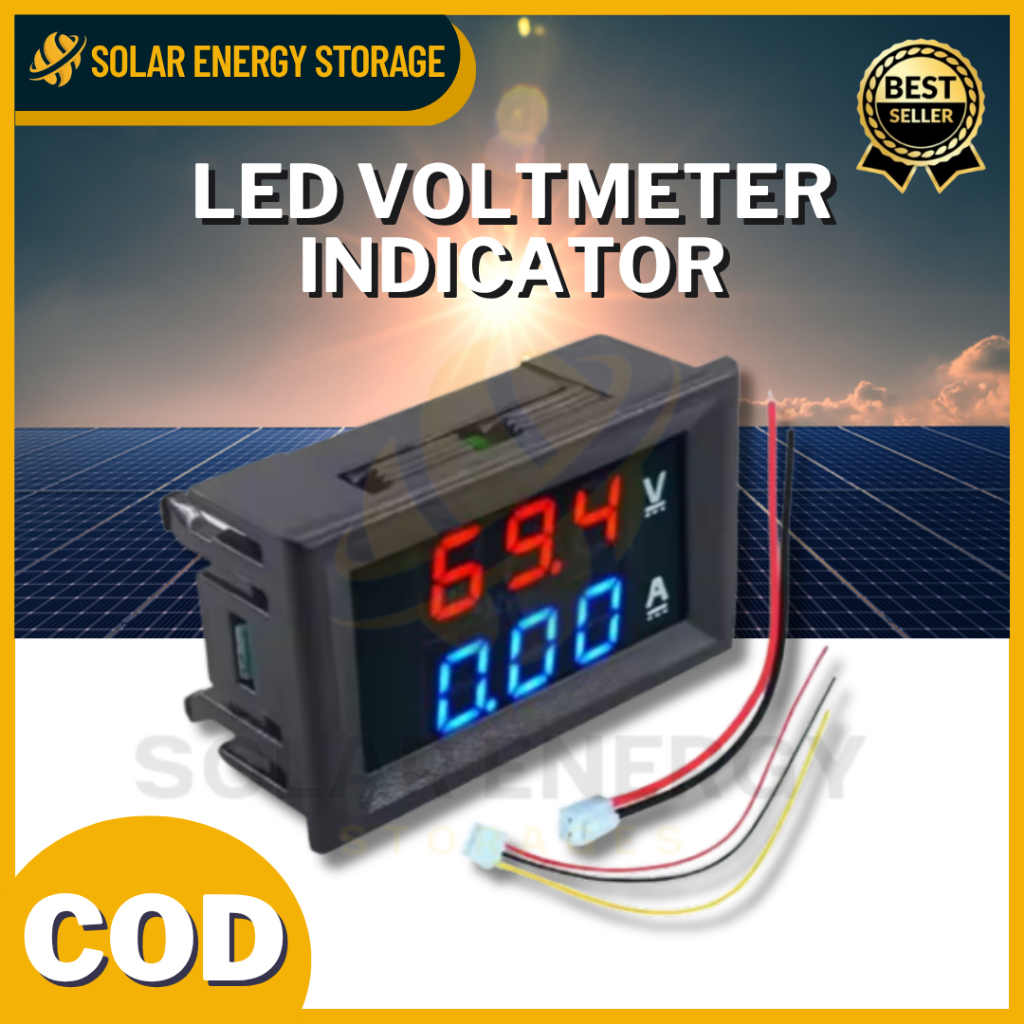 LED VoltMeter Indicator ( DC 100V 100A Red + Red 0.28 Inch Dual LED ...
