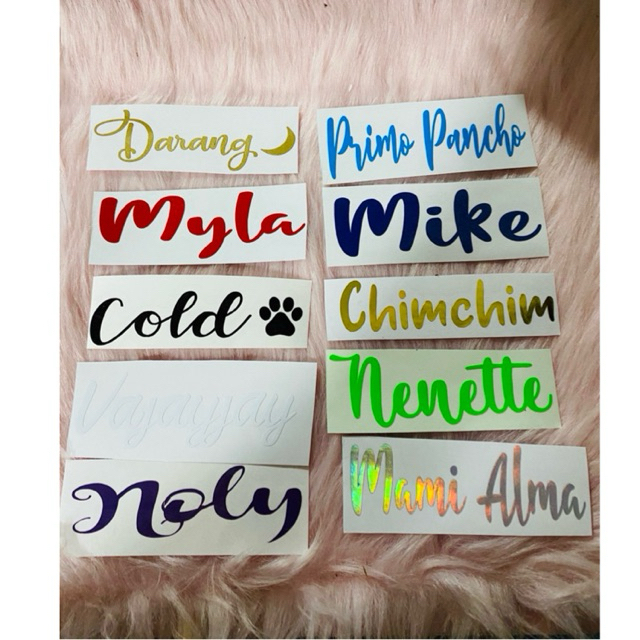 Name Decal Sticker - Customized Name Decal Stickers | Shopee Philippines