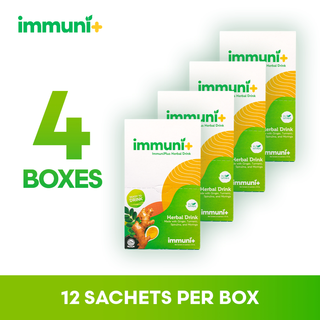 Immuni+ ImmuniPlus Herbal Drink 4 Boxes x 12 Sachets x 12ml | Shopee ...