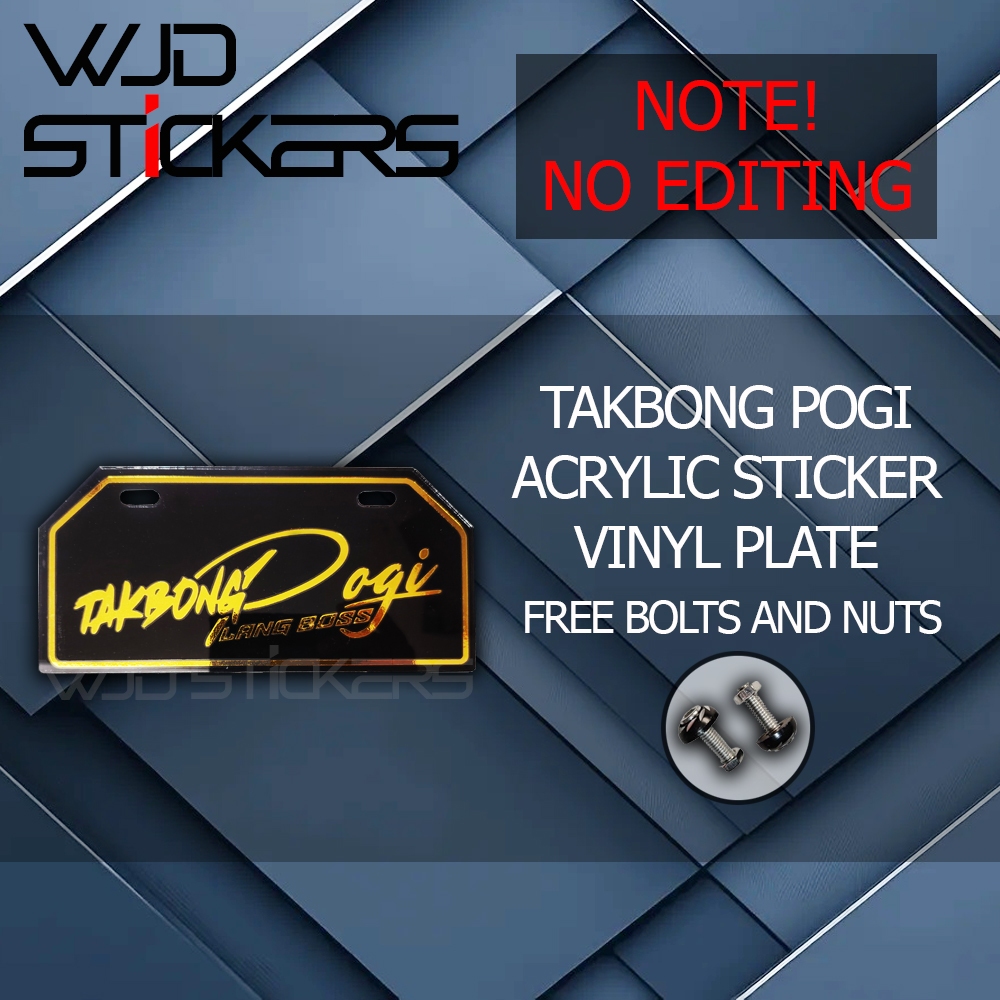 Takbong Pogi Universal Plate for Motorcycle Vinly Sticker Plate (WITH ...