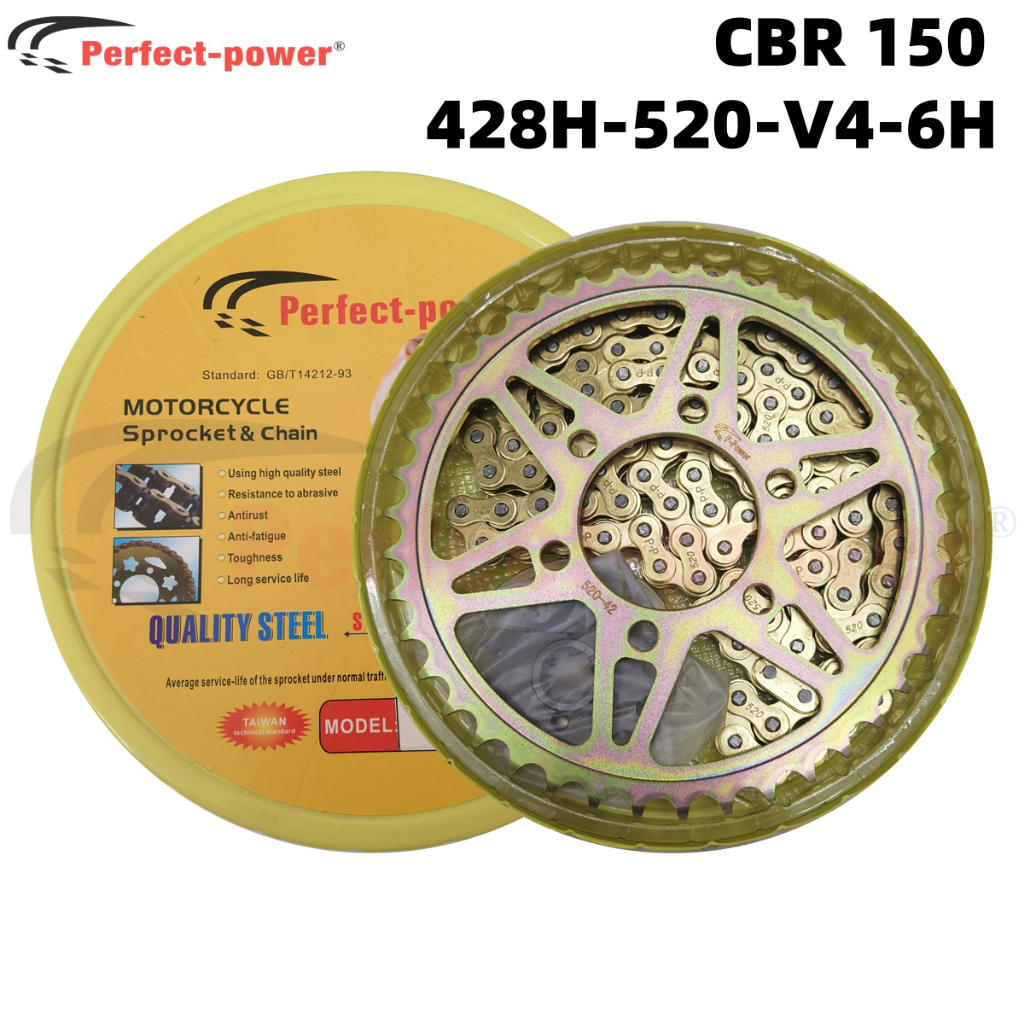 Perfect Power Chainset for Honda CBR150 V4 6H 428H/520 Sprocket & Chain ...