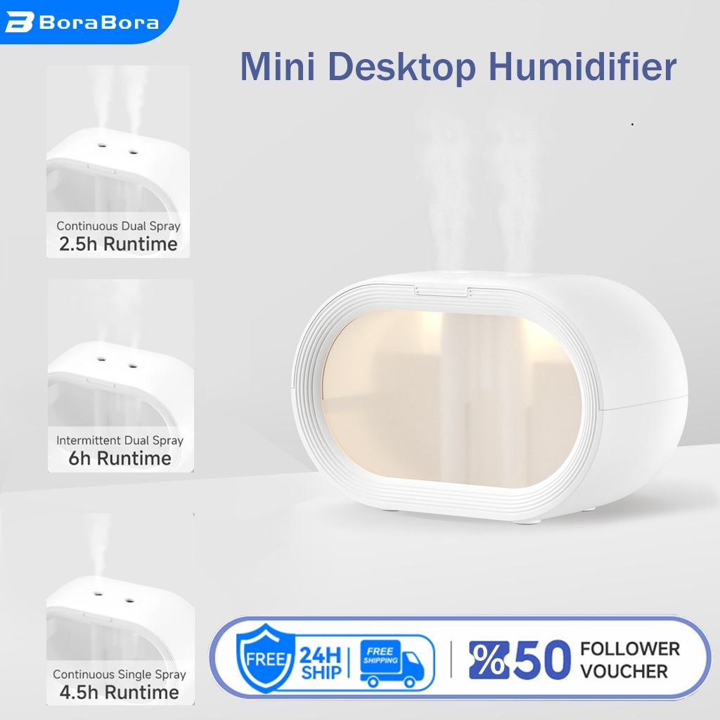 Humidifier Desktop Dual-Spray Humidifier with Ambient Light Design ...