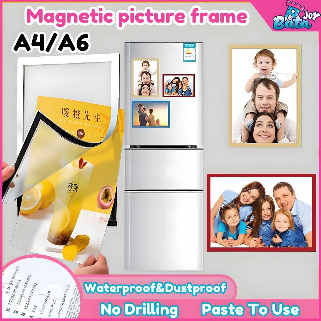 A4/A6 Magnetic Display Photo Frame No Drill Adhesive Wall Frame for ...