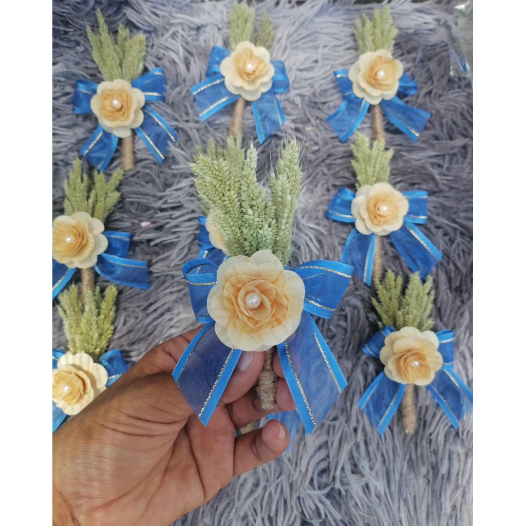 Chest corsage organza ribbon with pin available in any color | Shopee ...