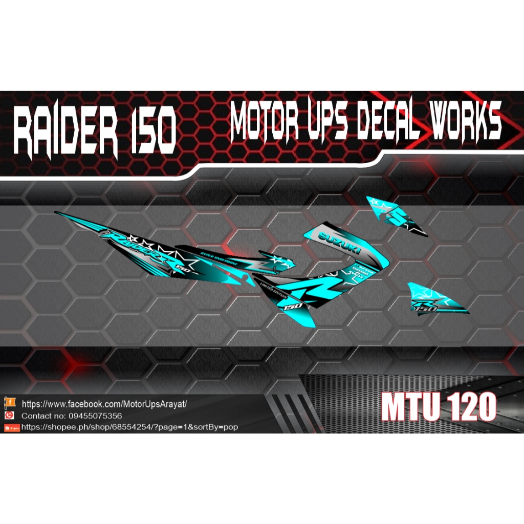 RAIDER R150 CARB SATRIA PREMIUM DECAL EASY INSTALL | Shopee Philippines