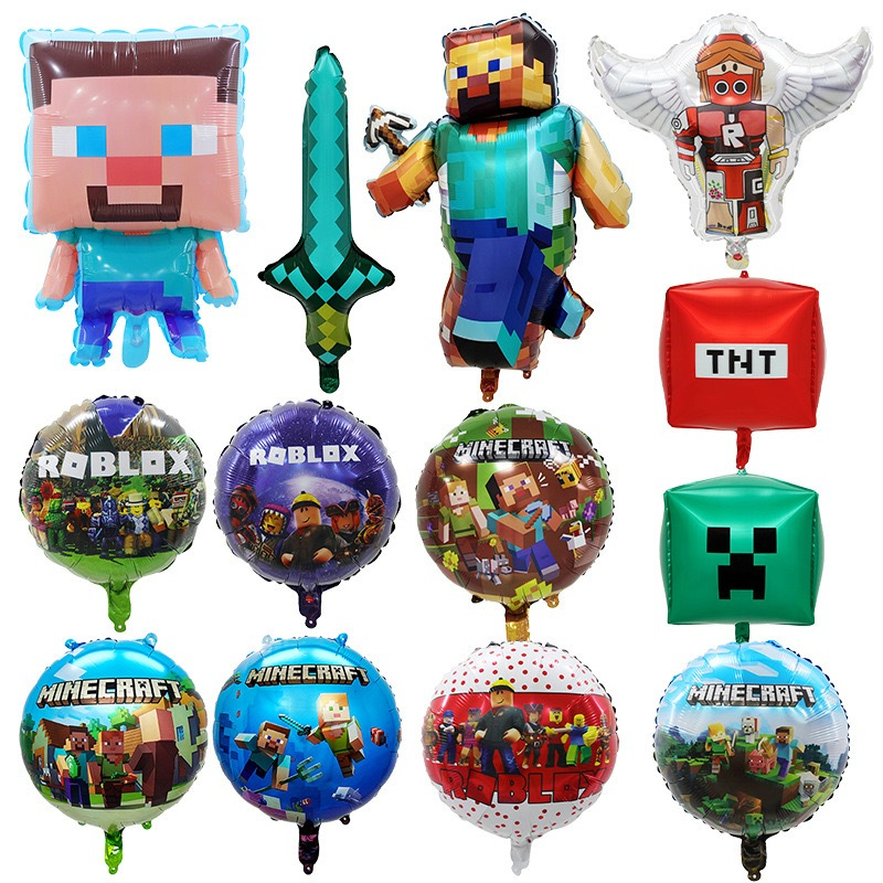 Minecraft Balloons Minecraft Gamer Birthday Party Supplies Pixel Miner ...