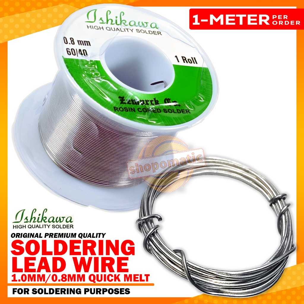 SHOPO ISHIKAWA Quick Melt Solder Wire 0.8mm & 1.0mm – 1 METER for ...