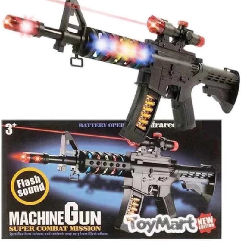 Battery Operated Infrared Ray Machine Gun Toy electric voice gun with ...