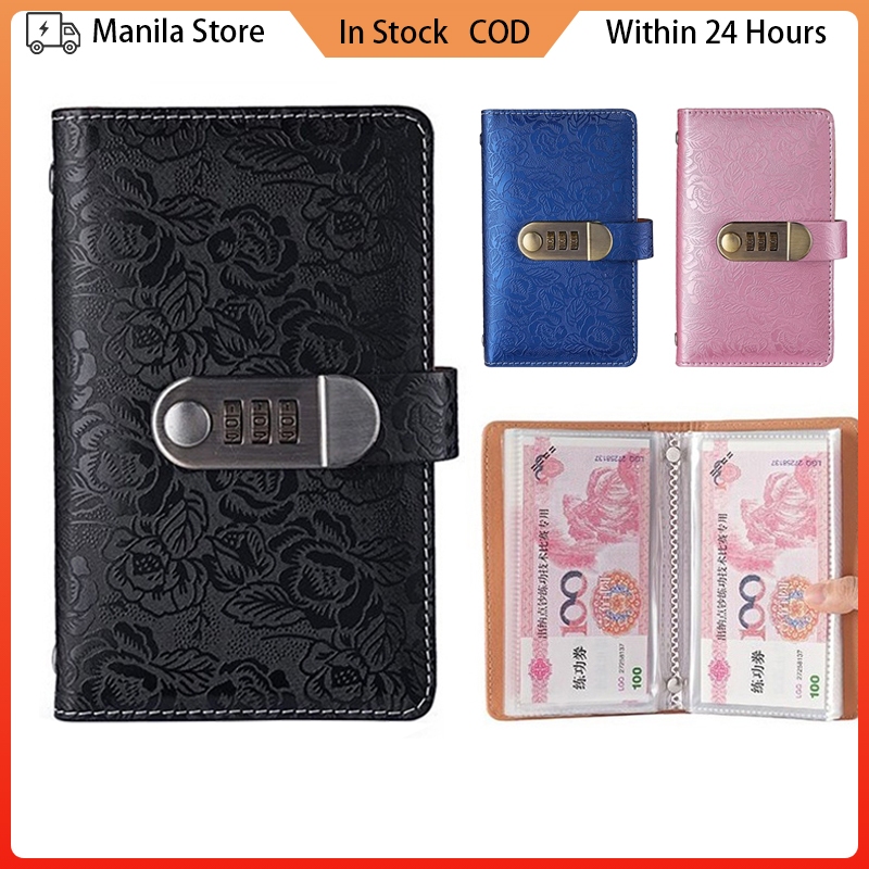 Heavy Duty Money Binder Password Lock 50 Envelopes Cash Organizer for ...