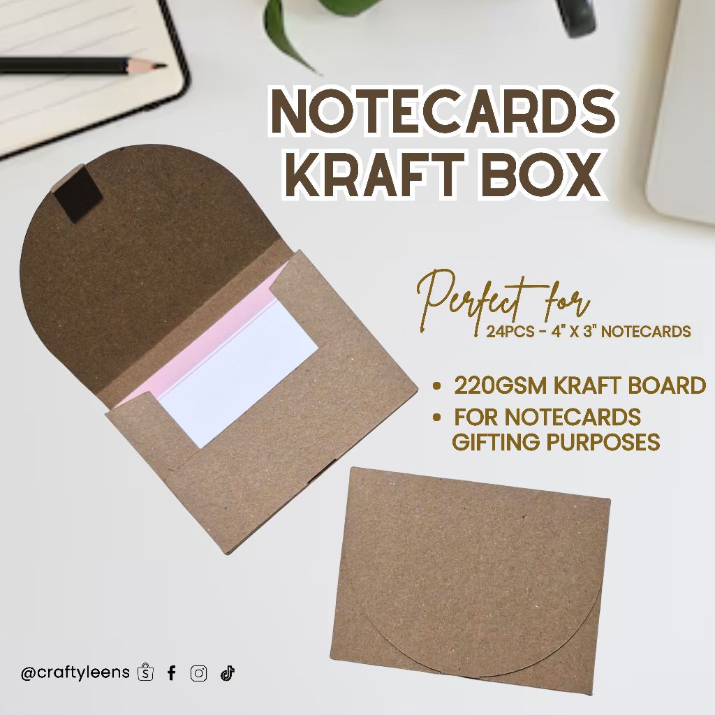 NOTECARD KRAFT GIFT BOX (PACKAGING) - For 24pcs 4