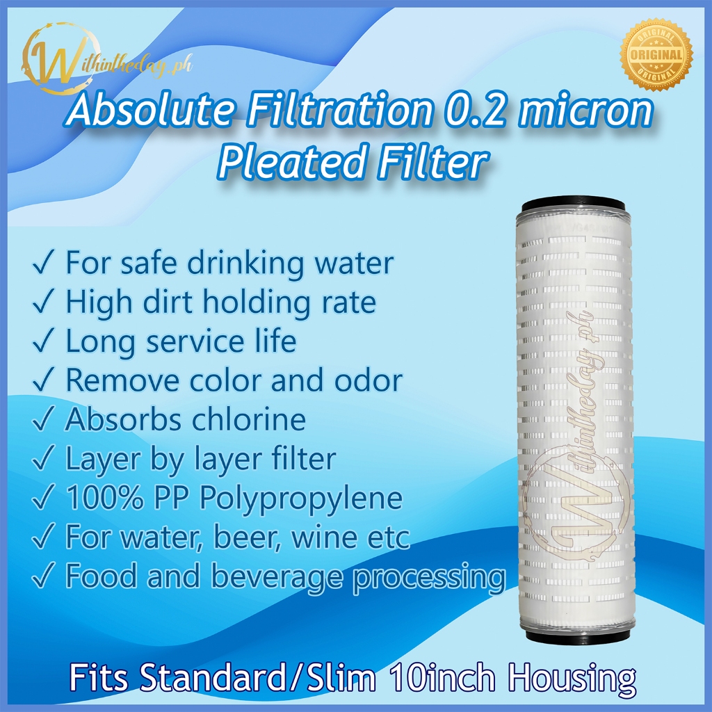 Absolute 0.22 Micron 10 20 PP Membrane Filter Cartridges Pleated Wine ...