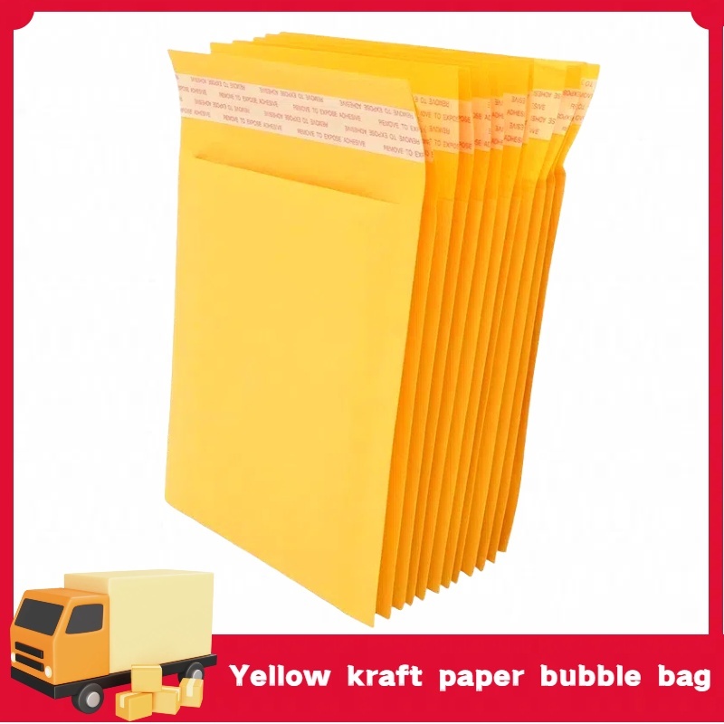 50pcs/100pcs Kraft Bubble Mailer Pouch w/ Sticky Seal Wrap Waterproof ...