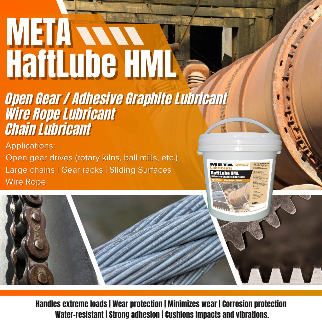 META HaftLube HML - Adhesive Graphite Lubricant - Open Gear, Wire Rope ...