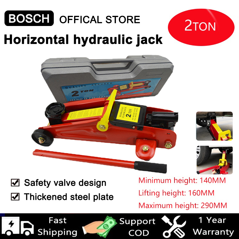 BOSCH 2 Ton Hydraulic Floor Jack With Carrying Case Standard