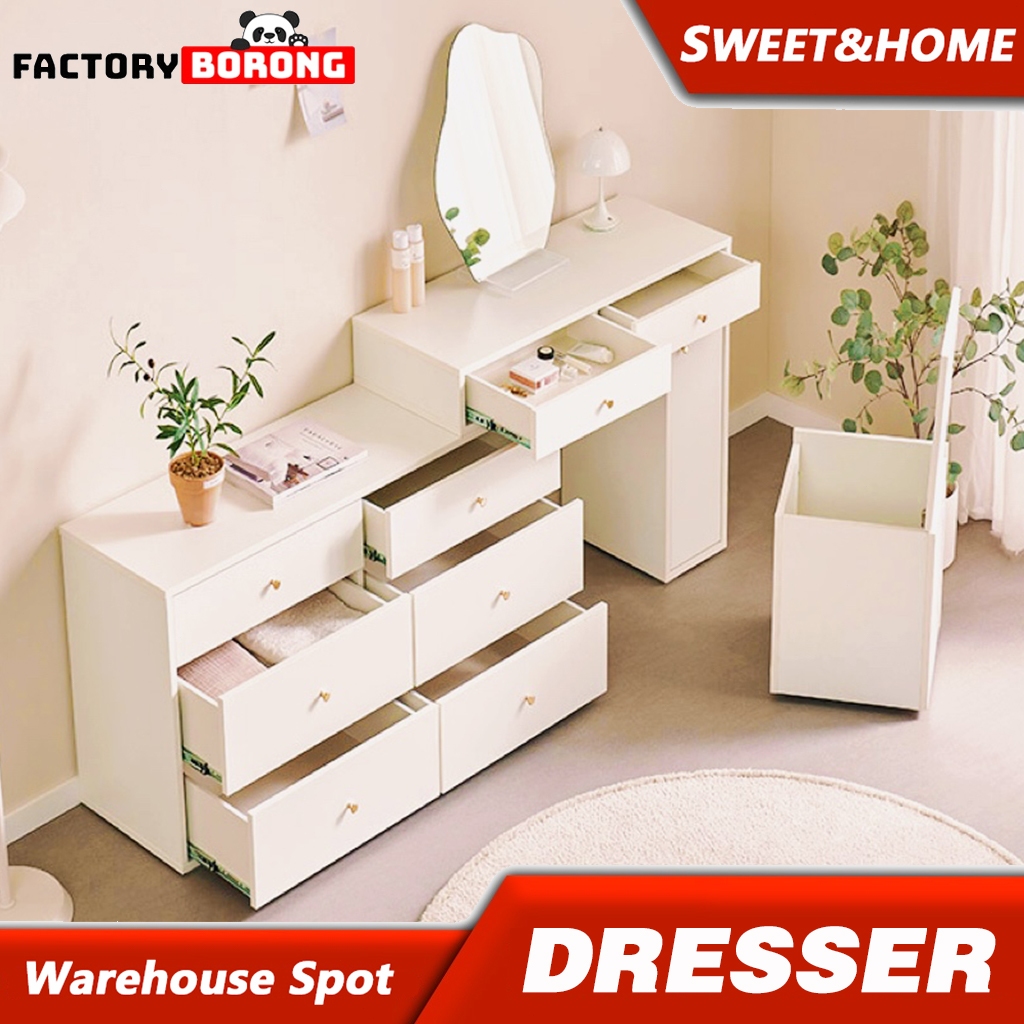 *READY STOCK* Makeup Chest Drawer DIY L Shape Table Dressing Table ...