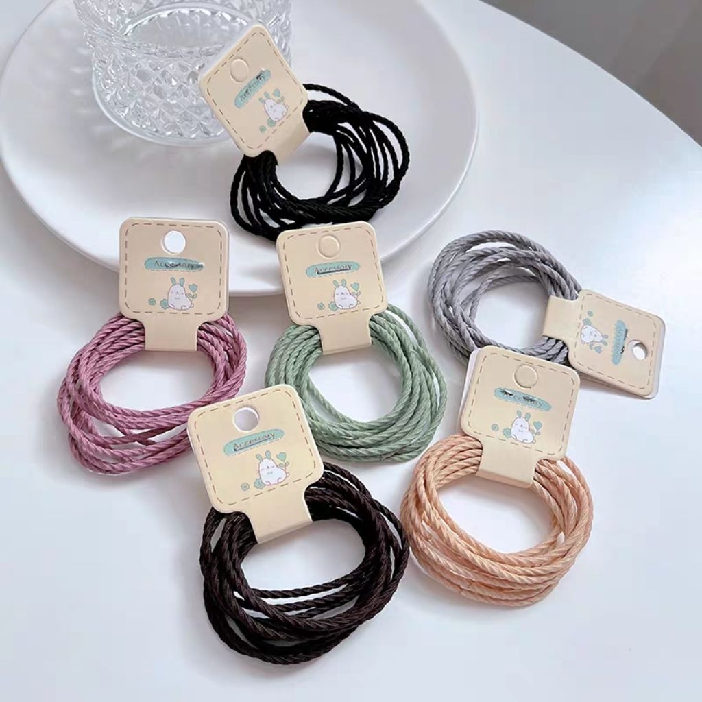 10pcs Rubber Ponytail Elastic Hair Rope Hair Ties | Shopee Philippines
