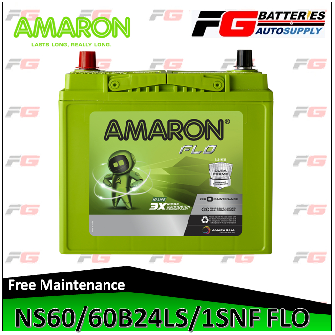 Amaron Flo/Hi Life NS60 / 60B24LS Maintenance Free Battery | Shopee ...
