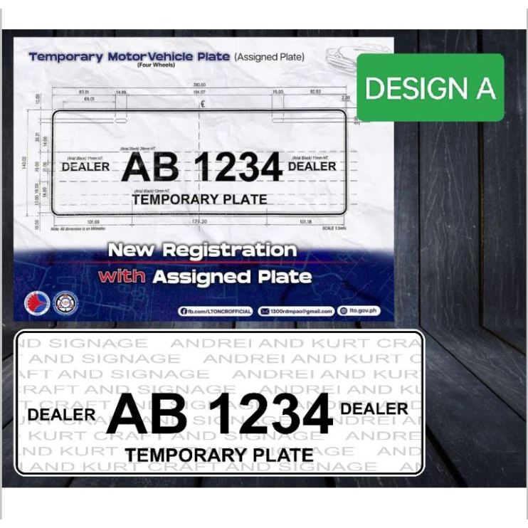 TEMPORARY PLATES STANDARD LAYOUT ACRYLIC MADE CUTOUT VINYL STICKER ...
