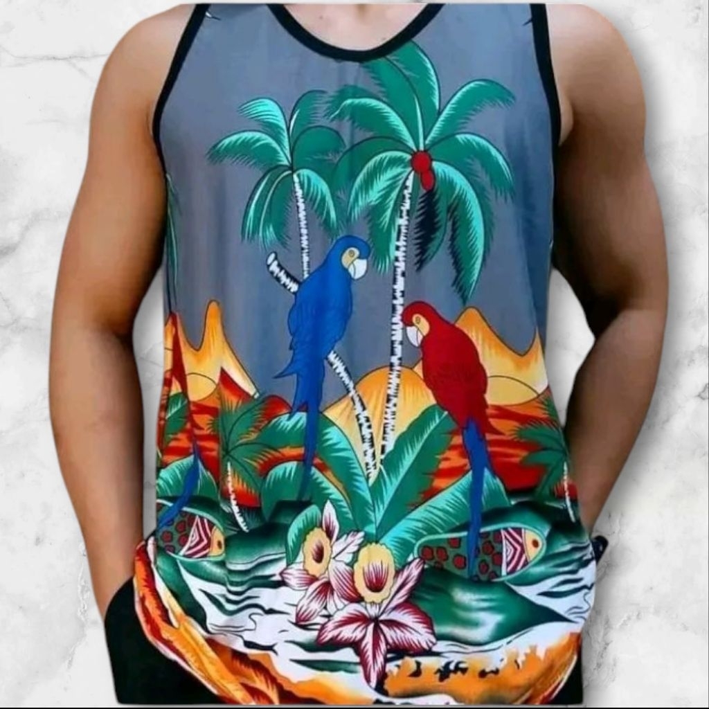3/6pcs PRINTED HAWAIIAN SANDO for Men's (Bodyfitting Large to XL type ...