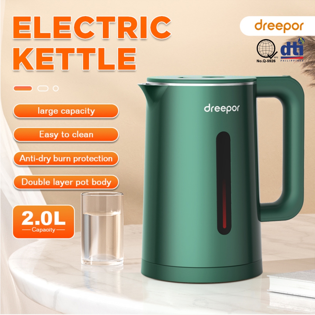 Dreepor Electric Kettle Capacity Electric Heater Stainless