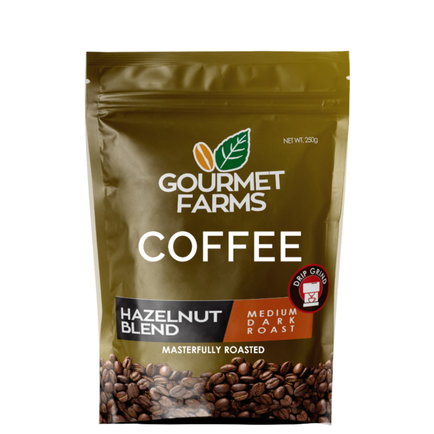 Image showcasing Gourmet Farms Arabica Coffee 250g | Hazelnut, Barako, Premium | Whole ...
