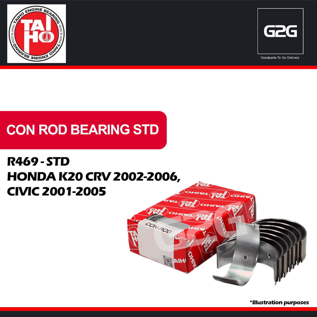 King Honda K20 (Size STD) Performance Rod Bearing Set main image 1