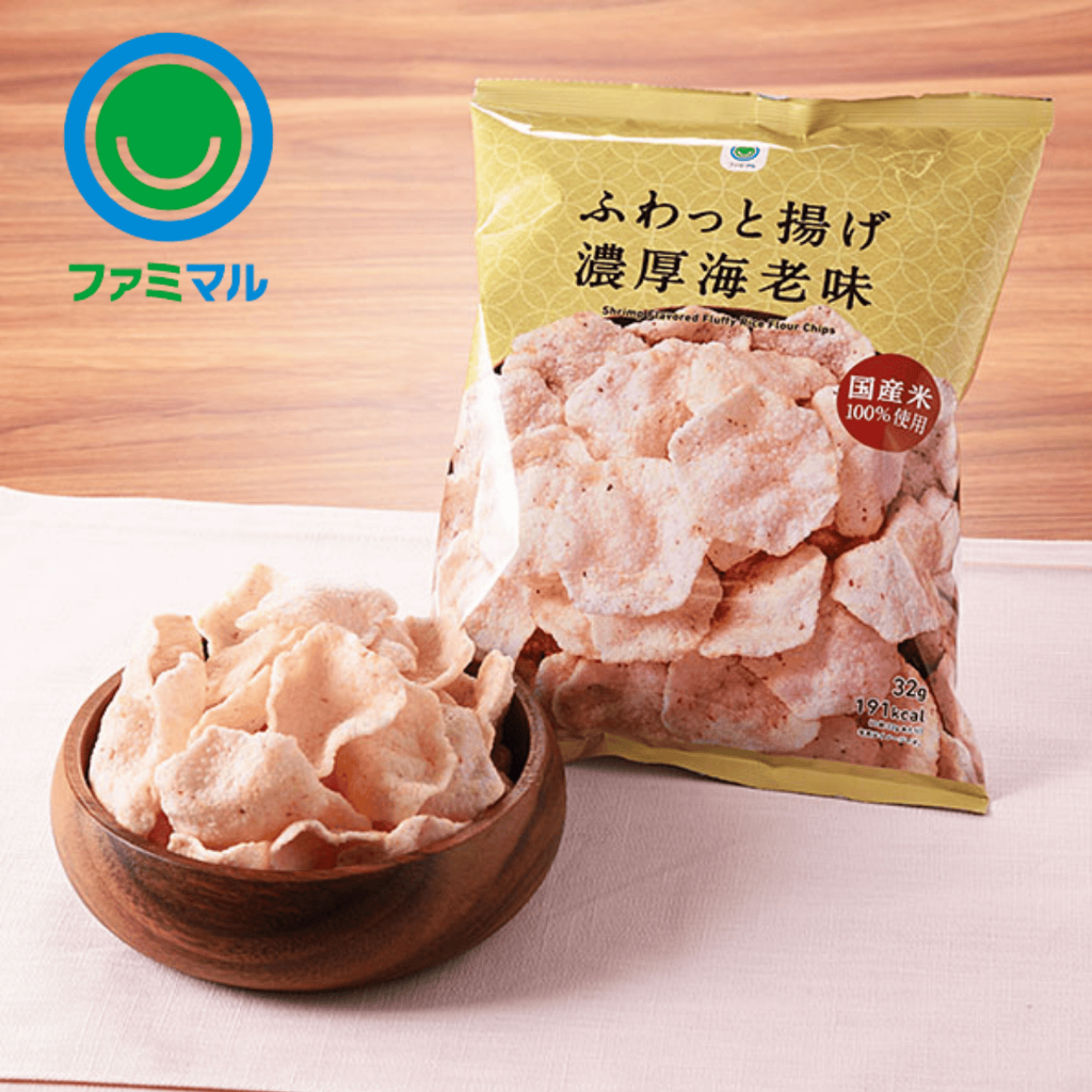 FamilyMart Fluffy fried rice crackers with rich shrimp flavor 32g ...