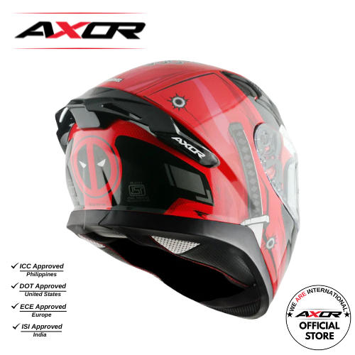AXOR Apex Marvel Deadpool Full Face Dual Visor Motorcycle Helmet With ...