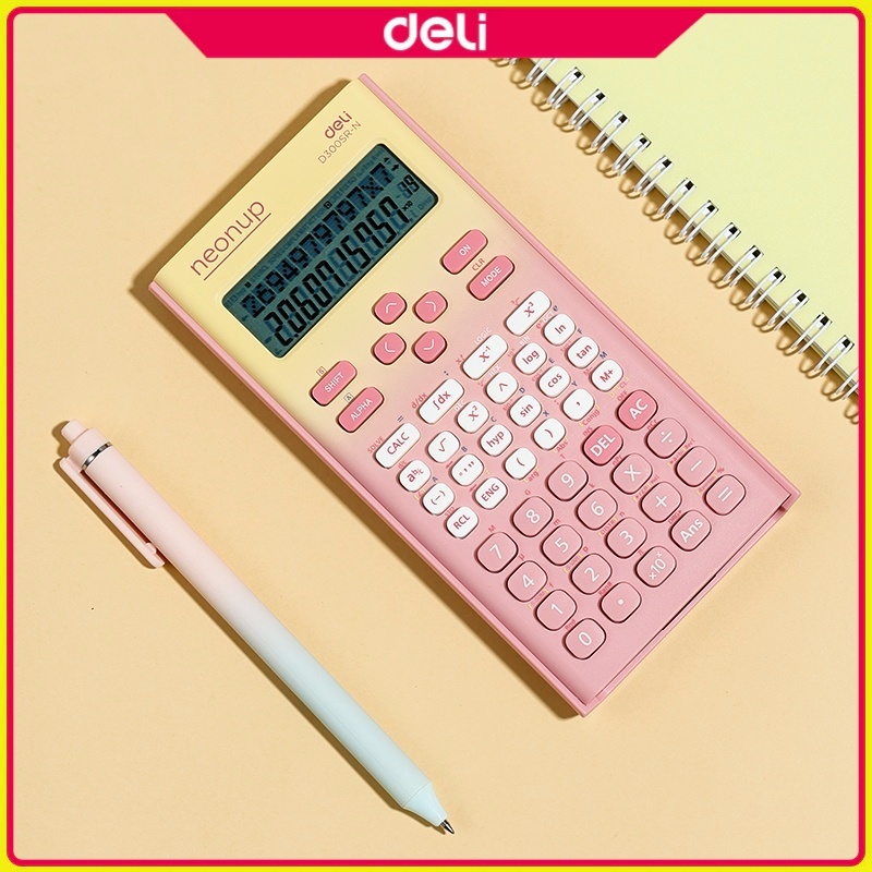 Deli Scientific Calculator 12 Digits Neon Function Calculator Pink&Blue ...
