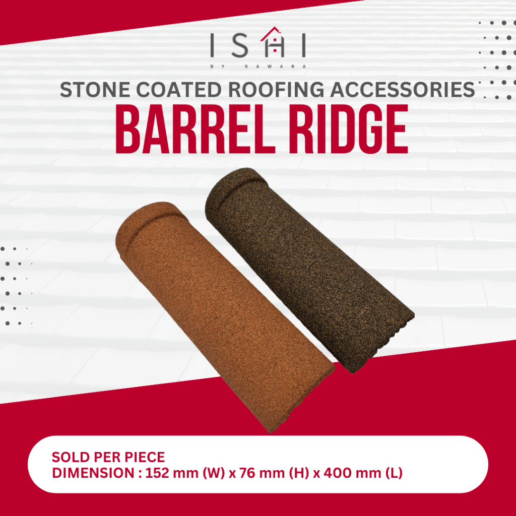 ISHI Barrel Ridge l Stone Coated Metal Roofing Accessories | Shopee ...