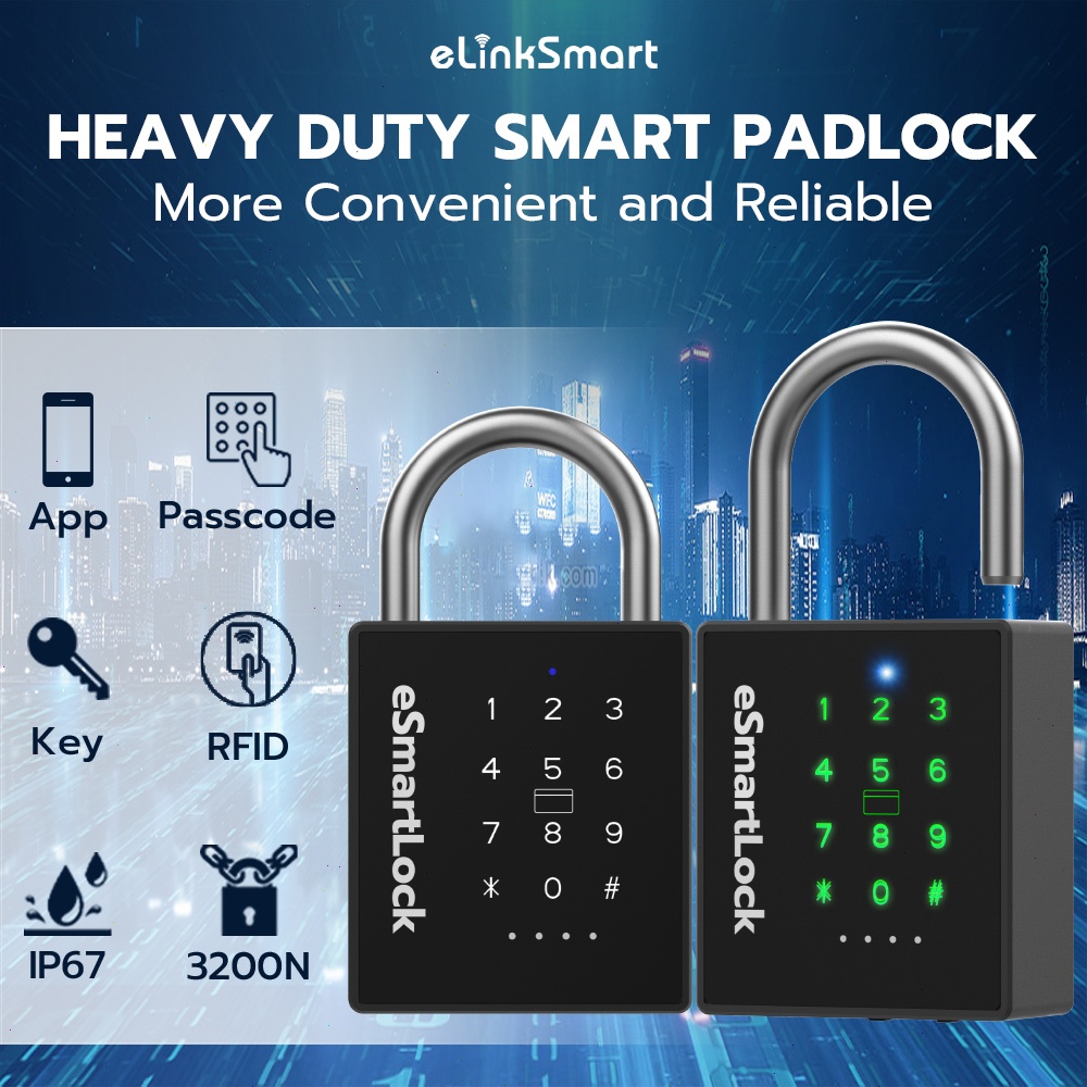 Smart Padlock with Key, Heavy Duty Combination Padlock, RFID Pad Lock ...