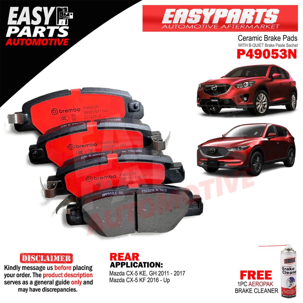 Brembo Brake Pads P49053N Mazda CX-5 KE/GH 2011-17, KF 2016-UP Rear ...