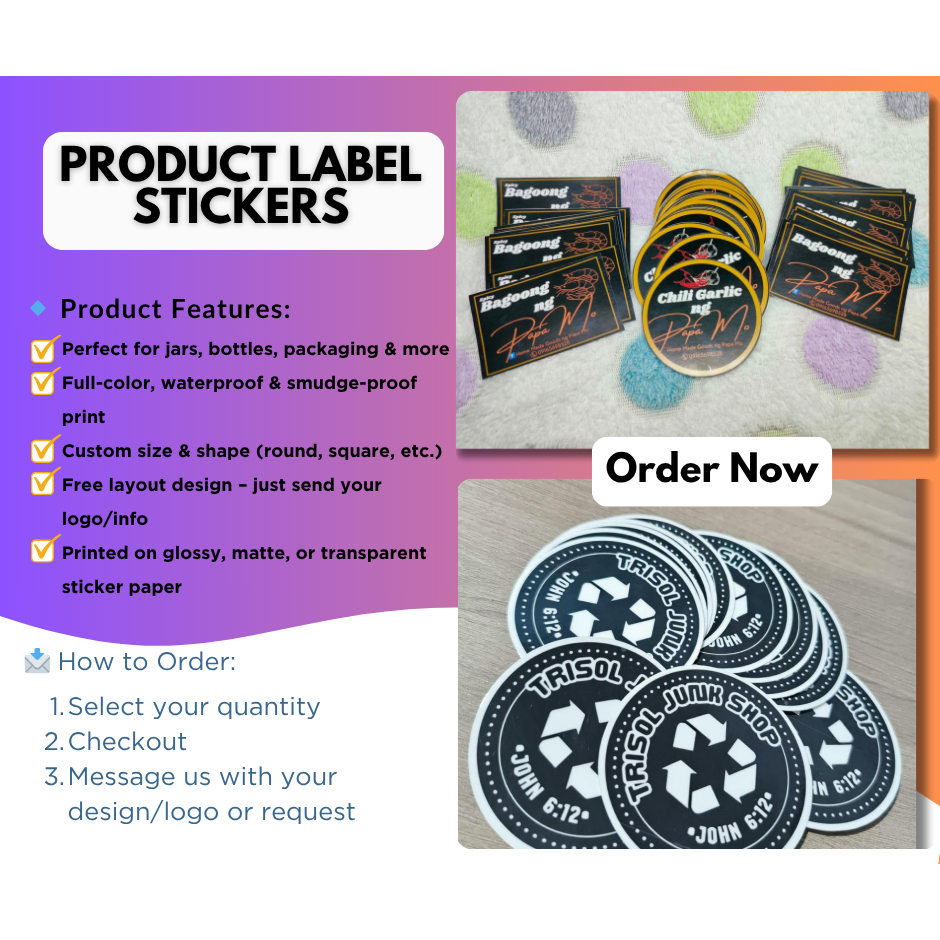 Customized Product Label Stickers (per A4 Sheet) | Shopee Philippines