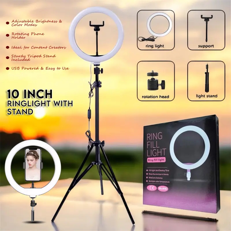 Enhance Your Photos with LED Ring Light and Sturdy Stand