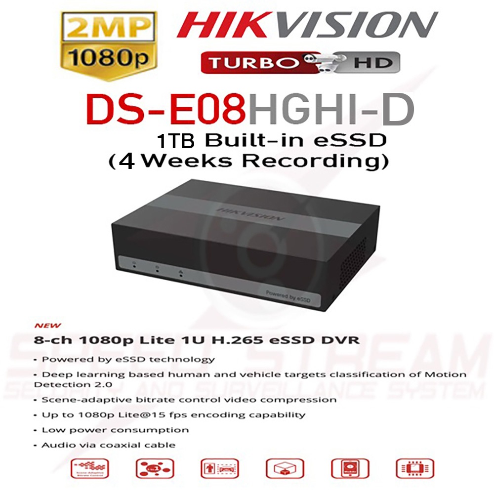 HIKVISION EDVR DS-E08HGHI-D 8 Channel 2MP DVR 1TB ESSD | Shopee Philippines