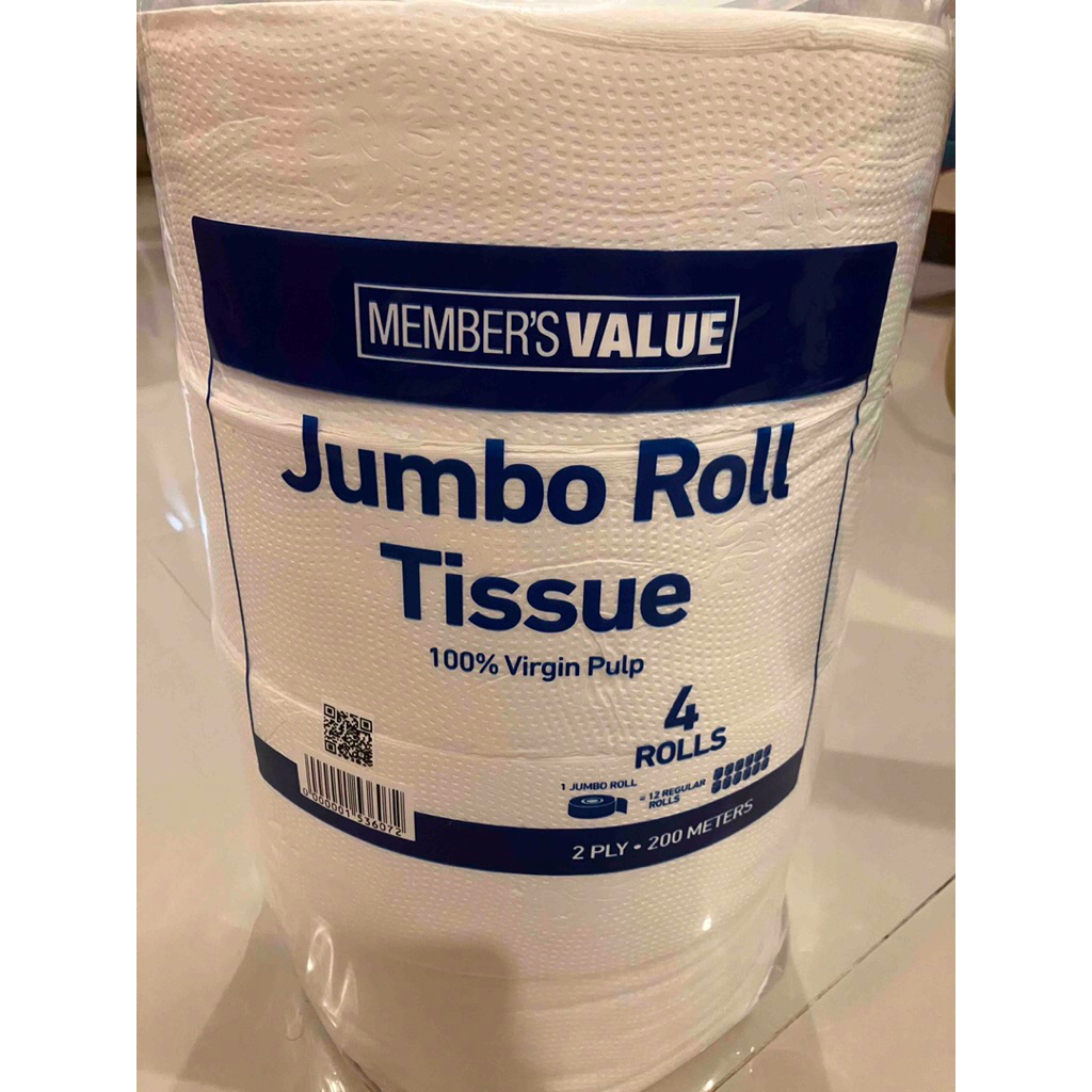 S&R Jumbo Roll Tissue 2-Ply 100% Virgin Pulp 4 rolls | Shopee Philippines