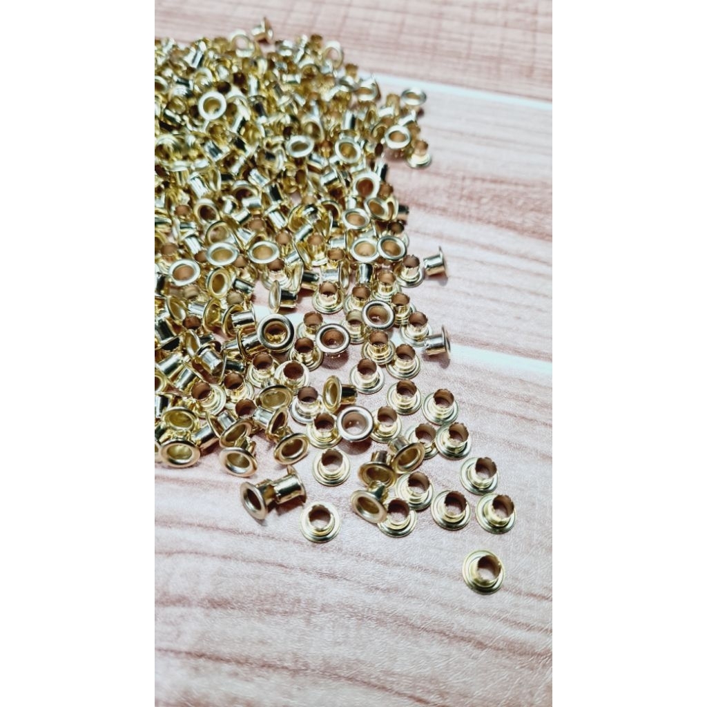 EYELET, GOLD, 100 PCS, 4-5 mm, no washer | Shopee Philippines