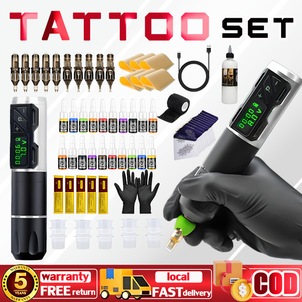 tattoo machine full set tattoo machine Complete Kit LCD Display ...