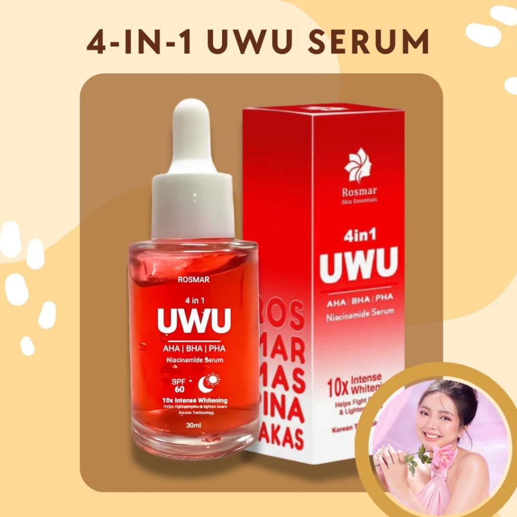 Rosmar 4in1 UWU NIACINAMIDE SERUM 30ml with dropper | AHA BHA & PHA ...
