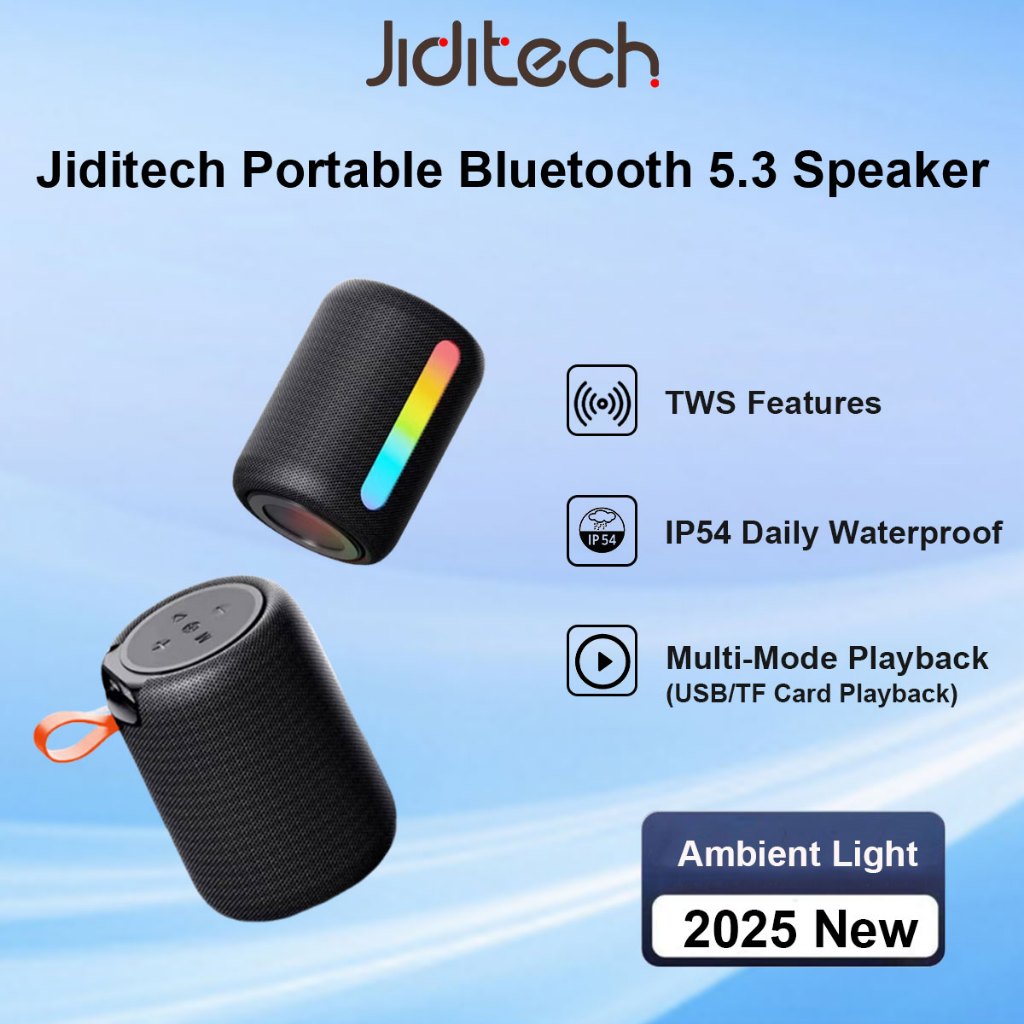 Jiditech Mini Wireless Bluetooth Speaker Stereo Stylish TWS Portable ...