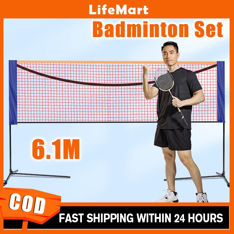 Portable Badminton Net Adjustable Outdoor Rack Shuttlecock Net | Shopee ...